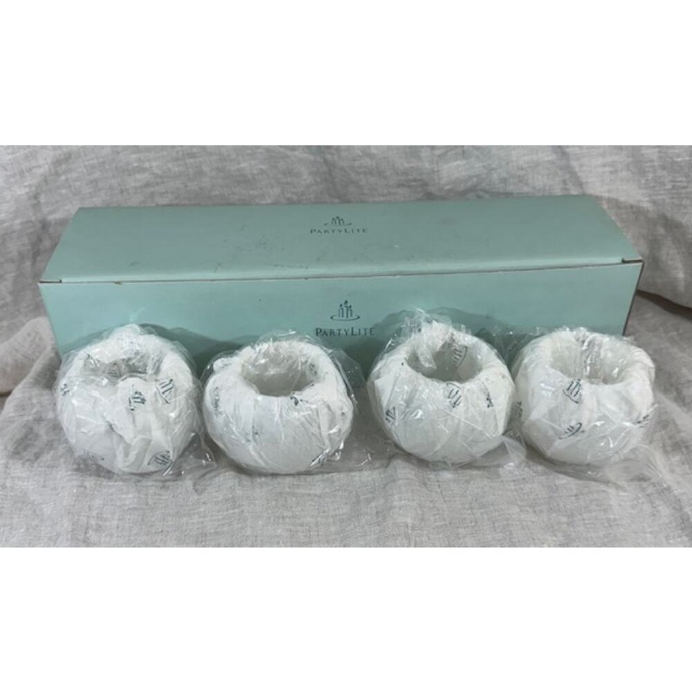 NIB Partylite Frosted Tea Light Holder Set of Four